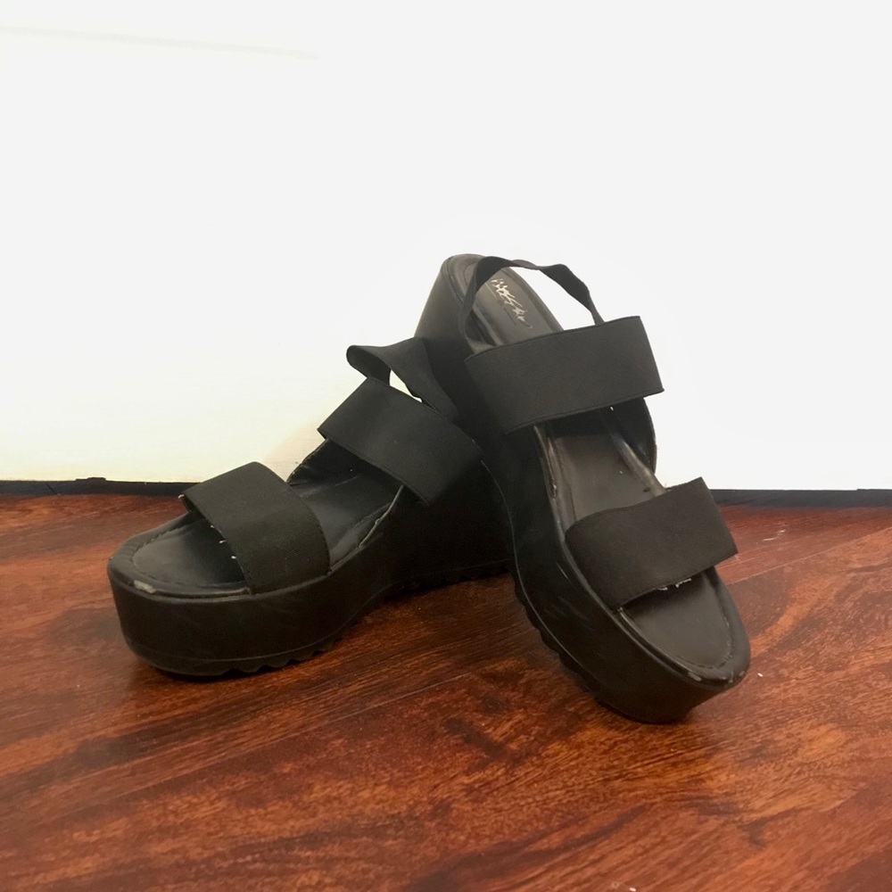 Black platform sandals
